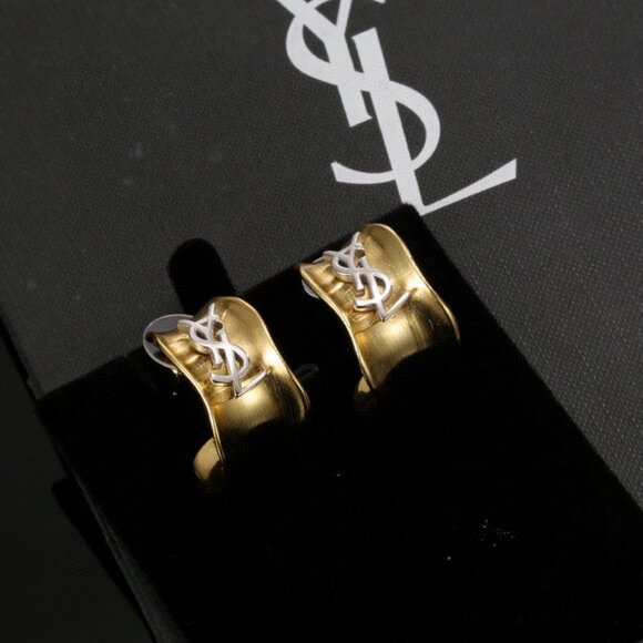 Yves Saint Laurent Gold and Silver Earrings - Picture 3 of 6